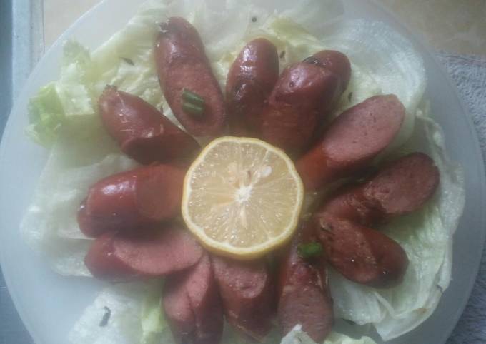 Recipe of Perfect Smoked Chicken sausage slices #teamcontest#pentachefs# appetizer