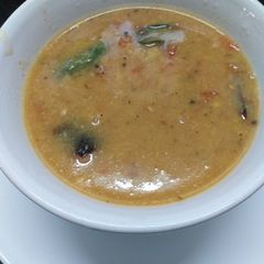 A picture of Coconut Dal Rasam Karnataka Style.