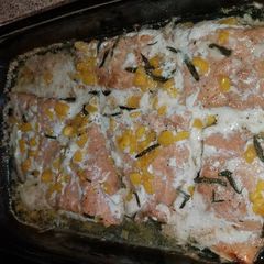 A picture of Rosemary balsalmic honey glazed salmon.