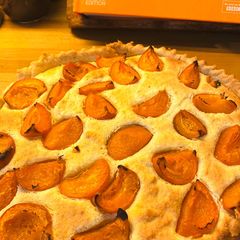 A picture of Apricot & almond frangipane tart.