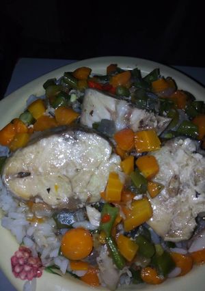 A picture of White rice and Fish Sauce.