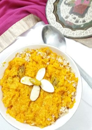 A picture of Carrot halwa (Delhi ki gajar).