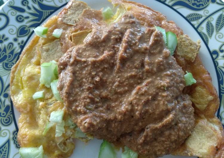 Tahu telor bumbu pecel (instan), mudah cepat dan enak