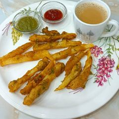 A picture of Tea Time Snacks Moong Dal French Fries.