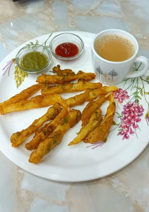 A picture of Tea Time Snacks Moong Dal French Fries.