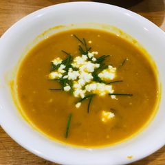 Slow cooker pumpkin soup A picture of Slow cooker pumpkin soup.