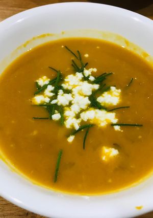 A picture of Slow cooker pumpkin soup.