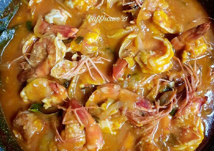 Resep 601. Udang saos padang Anti Gagal