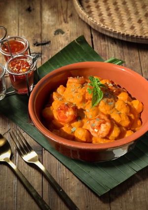 Foto di Gnocchi alla Crema di Gamberi e Pancetta