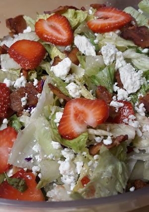 A picture of Strawberry Bacon Blue Salad.