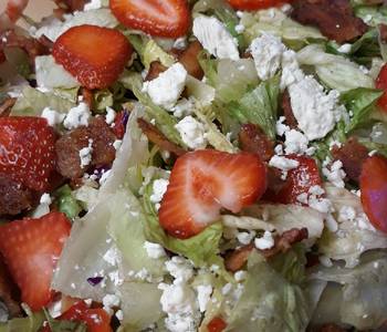 Fresh, Serving Recipe Strawberry Bacon Blue Salad Home Style