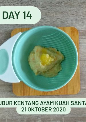 Foto resep Bubur kentang ayam kuah santan mpasi 6 bulan