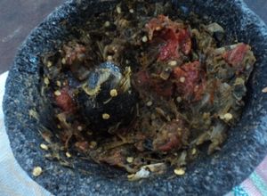 Una foto de Salsa martajada de poblano para relleno de aves de caza o pajaritos