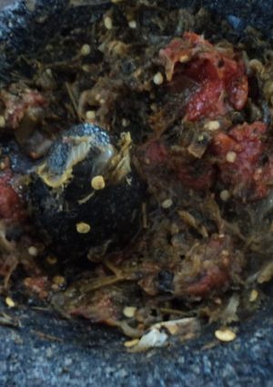 Una foto de Salsa martajada de poblano para relleno de aves de caza o pajaritos