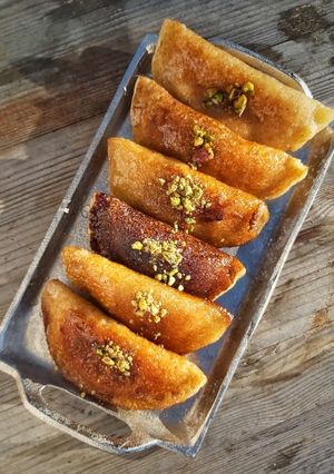 صورة لوصفة قطايف بدون بيكربونات الصوديوم