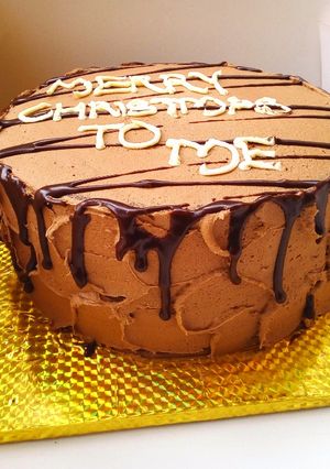 A picture of Baileys chocolate cake with baileys buttercream.