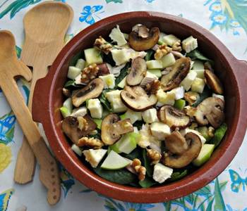 Ultimate Cooking Recipe Camembert salad with walnuts and apple Most Delicious