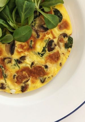 A picture of Mushroom & Spinach Omelette.
