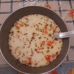 A picture of Farali upma (Navratri special) for fasting.