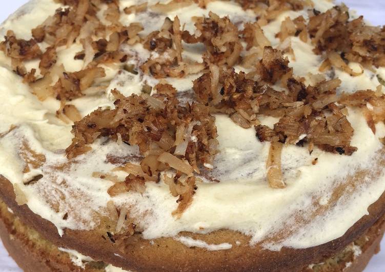 Simple Way to Make Favorite Coconut cake topped with caramelized coconut flakes