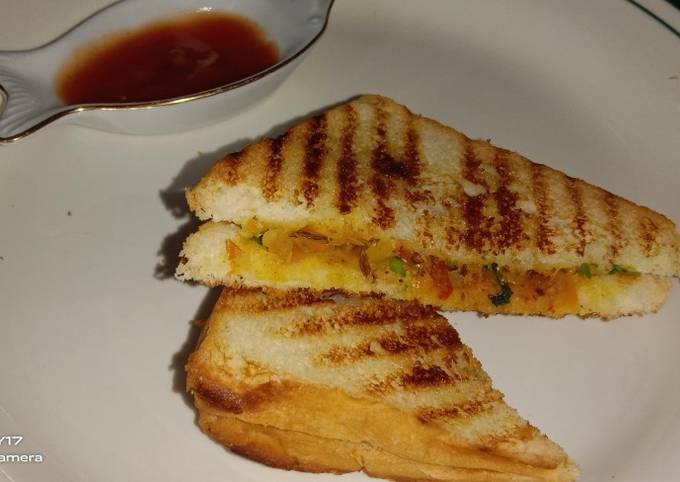 Vegetable sandwich # Chef Deena# Team trees Recipe by Kavitha T - Cookpad