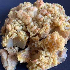Chicken Curry Crumble with Eggplant, Tomatoes and Apple A picture of Chicken Curry Crumble with Eggplant, Tomatoes and Apple.