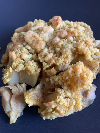 Recipe Chicken Curry Crumble with Eggplant, Tomatoes and Apple which So Delicious