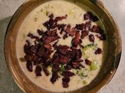 A picture of broccoli cheddar soup