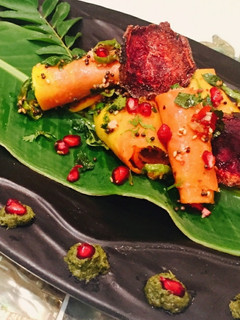 A picture of Stuffed Beetroot pinwheels.