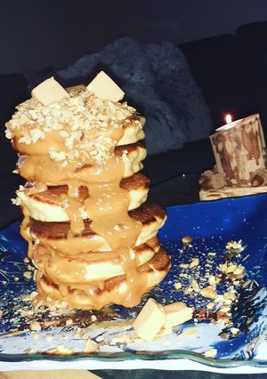 Φωτογραφία της συνταγής Pancake με καραμέλα και αμύγδαλο τριμμένο