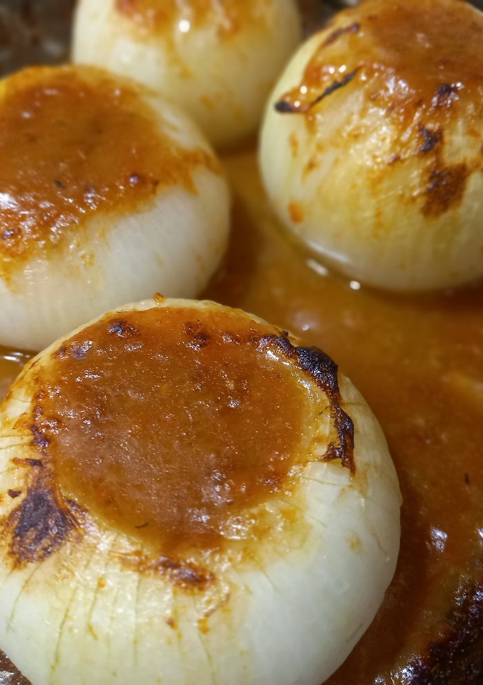 Una foto de Cebollas rellenas de carne