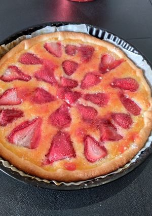 Une photo de Tarte aux fraises à la noix de coco 🍓🥥