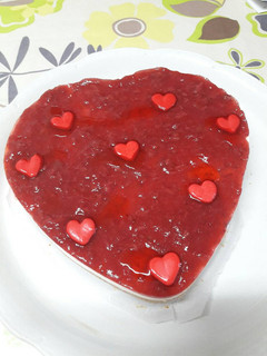 Una foto de Tarta de queso muy romántica