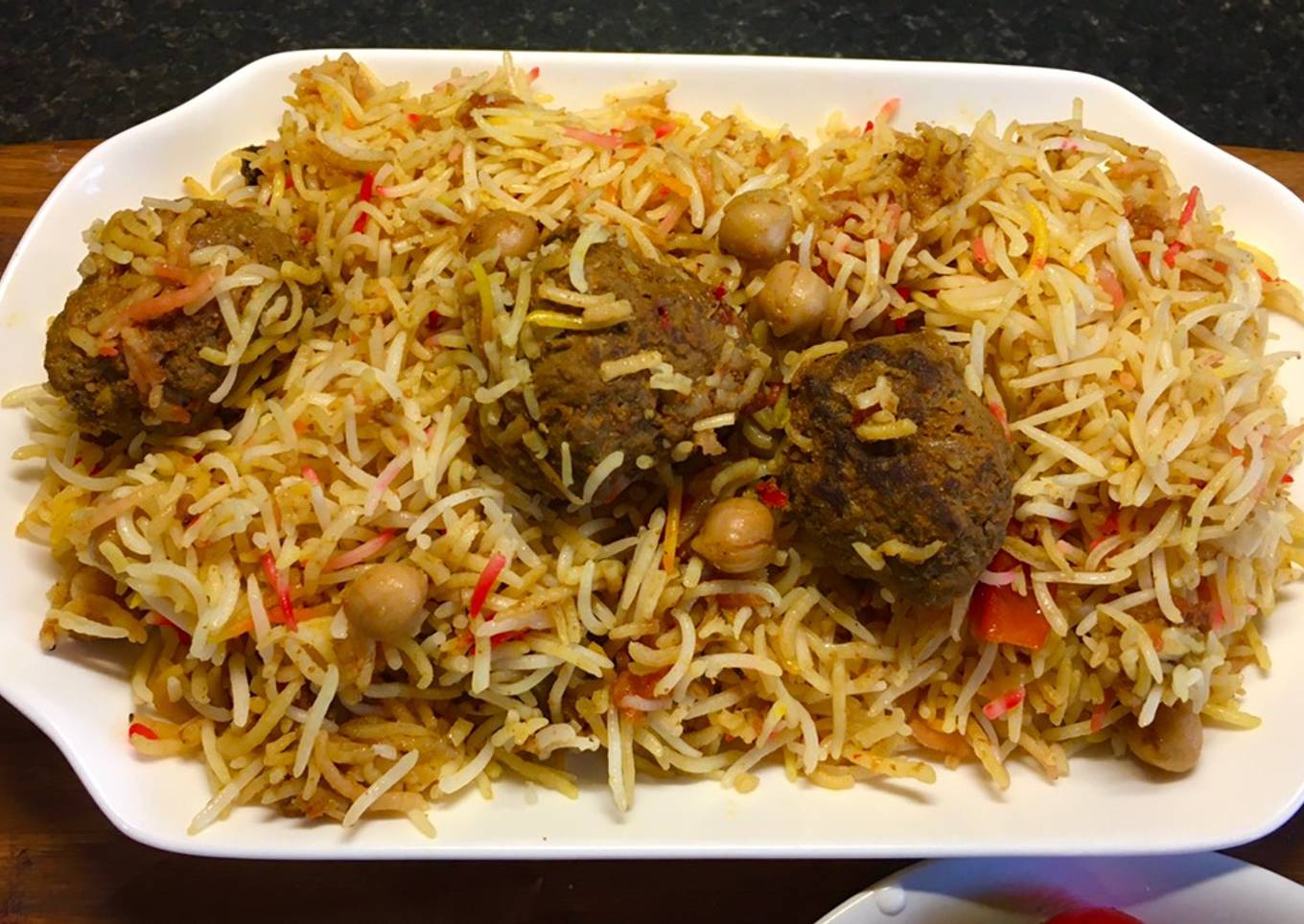 Meatballs And Chickpea Biryani (Kofta, Chana Biryani)
