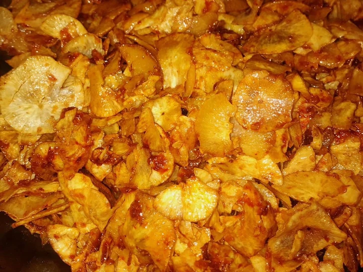 Langkah Mudah untuk Membuat Resep Keripik singkong pedas manis yang  Bikin Ketagihan Anti Ribet, Bisa Manjain Lidah