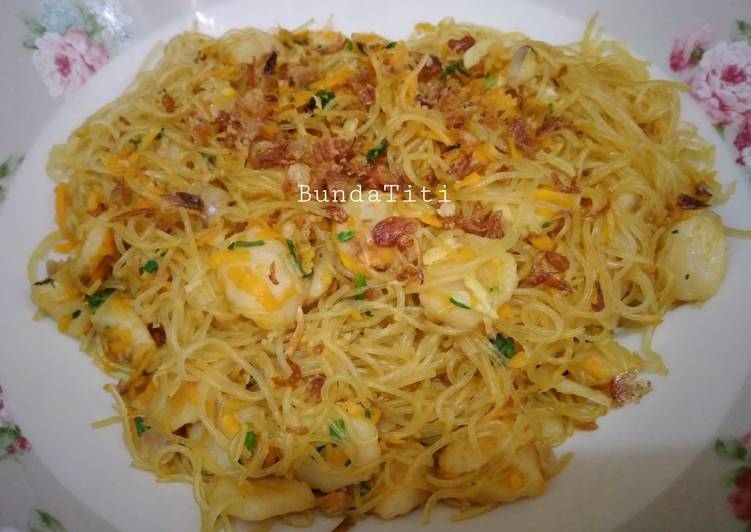Cara membuat 399.Bihun Goreng + Baso ikan yang lezat Untuk Jualan