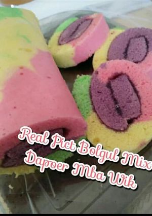 Foto resep Bolu gulung kukus rainbow