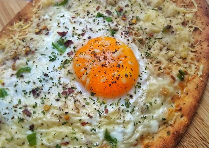 Baked Naan With Cheese, Egg & Chilli Recipe by Natalie Marten (Windsor ...