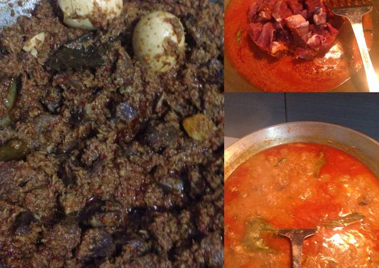 Rendang daging dan jantung sapi