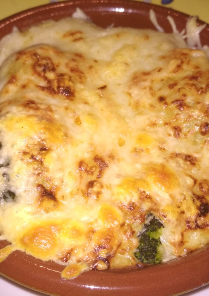 Una foto de Gratinado de crucíferas con bechamel de curry