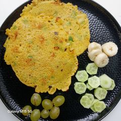 Gram Flour and Oats Flour Vegetable Cheela A picture of Gram Flour and Oats Flour Vegetable Cheela.