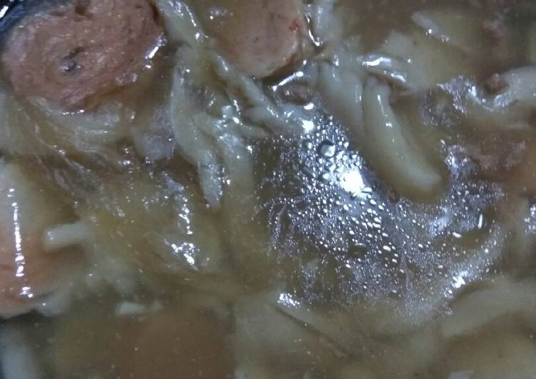 Resep Loh (kuah kental) jamur tiram daging Anti Gagal
