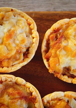 A picture of Savory! Tuna Potato Pie with Bechamel Sauce.