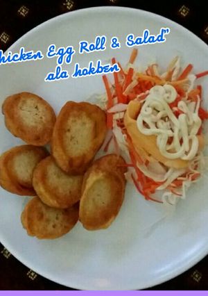 Foto resep Chicken Egg Roll & Salad ala Hokben