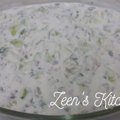 A picture of Cucumber Onion Raita.