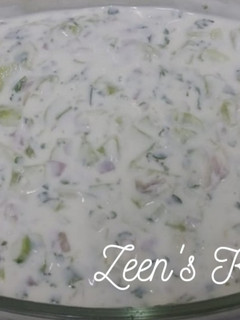 A picture of Cucumber Onion Raita.