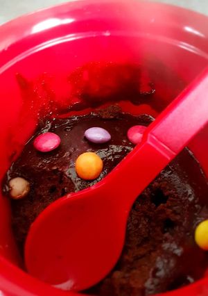 Une photo de Brownie aux smarties façon mug cake