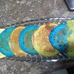 A picture of Colourful pancakes.