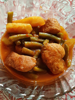 عکسی از دستور خورشت لوبیا سبز با گوشت بوقلمون