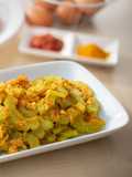 Fried Bitter Gourd with Egg